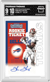Thurman Thomas from the 2019 Panini Contenders set graded by Arena Club and given an overall grade of 9.