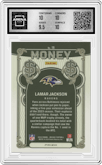 Lamar Jackson from the 2024 Panini Mosaic set graded by Arena Club and given an overall grade of 10.