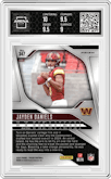 Jayden Daniels from the 2024 Panini Prizm set featuring a Lazer Prizm parallel graded by Arena Club and given an overall grade of 9.5.