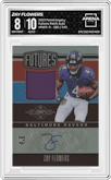 Zay Flowers from the 2023 Panini Legacy set graded by Arena Club and given an overall grade of 8.