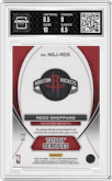 Reed Sheppard from the 2024-25 Panini Totally Certified set featuring a Platinum Mirror Mixorama parallel graded by Arena Club and given an overall grade of 9.