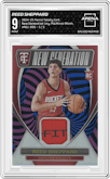 Reed Sheppard from the 2024-25 Panini Totally Certified set featuring a Platinum Mirror Mixorama parallel graded by Arena Club and given an overall grade of 9.