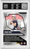 Drake Maye from the 2024 Panini Prizm set featuring a Silver Prizm parallel graded by Arena Club and given an overall grade of 9.5.