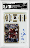 Brian Robinson Jr. from the 2022 Panini Contenders set featuring a Championship parallel graded by Arena Club and given an overall grade of 9.5.