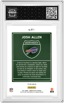 Josh Allen from the 2021 Panini Donruss Optic set graded by Arena Club.