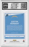 Justin Herbert from the 2020 Panini Donruss Optic set featuring a Pink parallel graded by Arena Club and given an overall grade of 10.