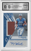 T.J. Hockenson from the 2019 Panini Phoenix set featuring a Football parallel graded by Arena Club and given an overall grade of 10.