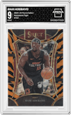 Bam Adebayo from the 2023-24 Panini Select  set featuring a Tiger parallel graded by Arena Club and given an overall grade of 9.