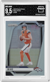 Bo Nix from the 2024 Panini Prizm set featuring a Silver Prizm parallel graded by Arena Club and given an overall grade of 9.5.