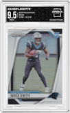 Xavier Legette from the 2024 Panini Prizm set featuring a White Prizm parallel graded by Arena Club and given an overall grade of 9.5.