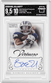 Ezekiel Elliott from the 2022 Panini National Treasures set graded by Arena Club and given an overall grade of 9.5.