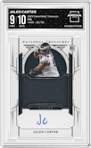 Jalen Carter from the 2023 Panini National Treasures set graded by Arena Club and given an overall grade of 9.