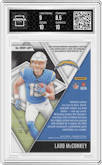 Ladd McConkey from the 2024 Panini Phoenix set featuring a Silver parallel graded by Arena Club and given an overall grade of 9.