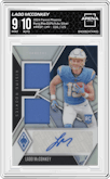 Ladd McConkey from the 2024 Panini Phoenix set featuring a Silver parallel graded by Arena Club and given an overall grade of 9.
