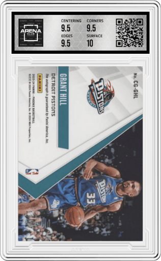 Grant Hill from the 2023-24 Panini Phoenix set featuring a FOTL Onyx parallel graded by Arena Club and given an overall grade of 10.