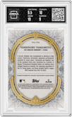 Yoshinobu Yamamoto from the 2024 Topps Transcendent Collection set graded by Arena Club and given an overall grade of 9.5.