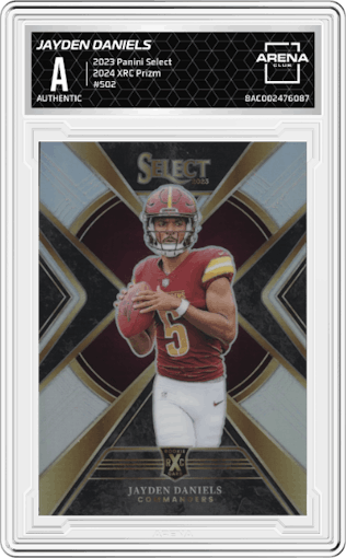 Jayden Daniels from the 2023 Panini Select set graded by Arena Club.