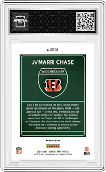 Ja'Marr Chase from the 2021 Panini Donruss Optic set graded by Arena Club.