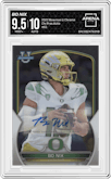 Bo Nix from the 2022 Bowman University Chrome set graded by Arena Club and given an overall grade of 9.5.
