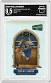 Zion Williamson  from the 2020 Panini Prizm Draft Picks Collegiate set graded by Arena Club and given an overall grade of 9.5.