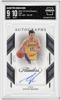Austin Reaves  from the 2022-23 Panini Flawless set graded by Arena Club and given an overall grade of 9.