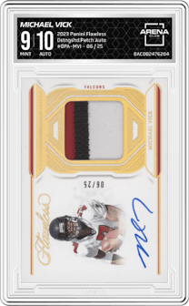 Michael Vick from the 2023 Panini Flawless set graded by Arena Club and given an overall grade of 9.