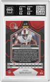 Nick Chubb from the 2024 Panini Mosaic set featuring a Genesis parallel graded by Arena Club and given an overall grade of 9.5.