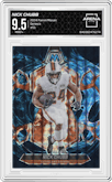 Nick Chubb from the 2024 Panini Mosaic set featuring a Genesis parallel graded by Arena Club and given an overall grade of 9.5.