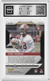 Fred Warner from the 2018 Panini Prizm set featuring a Die-Cut Light Blue parallel graded by Arena Club and given an overall grade of 10.