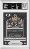 Josh Jacobs from the 2024 Panini Mosaic set featuring a Honeycomb parallel graded by Arena Club and given an overall grade of 9.5.