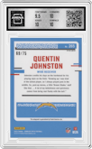 Quentin Johnston from the 2023 Donruss Optic set featuring a Red parallel graded by Arena Club and given an overall grade of 10.