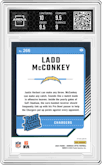 Ladd McConkey from the 2024 Donruss Optic set featuring a Blue Glitter parallel graded by Arena Club and given an overall grade of 9.5.