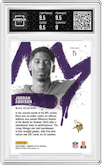 Jordan Addison from the 2023 Donruss Optic set graded by Arena Club and given an overall grade of 9.5.