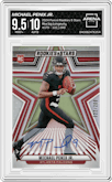Michael Penix Jr. from the 2024 Panini Rookies & Stars set featuring a Longevity parallel graded by Arena Club and given an overall grade of 9.5.