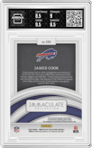 James Cook from the 2022 Panini Immaculate Collection set graded by Arena Club and given an overall grade of 9.