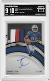 James Cook from the 2022 Panini Immaculate Collection set graded by Arena Club and given an overall grade of 9.
