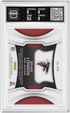 Drake London from the 2022 Panini Certified set featuring a Mirror Red Etch parallel graded by Arena Club and given an overall grade of 9.