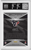 Tank Dell from the 2023 Panini Black set featuring a Royal parallel graded by Arena Club and given an overall grade of 9.
