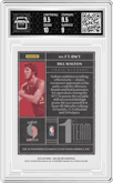 Bill Walton from the 2019-20 Panini One and One set featuring a Blue parallel graded by Arena Club and given an overall grade of 9.5.