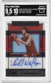 Bill Walton from the 2019-20 Panini One and One set featuring a Blue parallel graded by Arena Club and given an overall grade of 9.5.