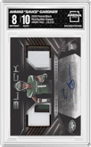 Ahmad "Sauce" Gardner from the 2022 Panini Black set featuring a Copper parallel graded by Arena Club and given an overall grade of 8.