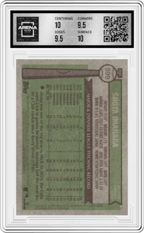 Shota Imanaga from the 2025 Topps Heritage set graded by Arena Club and given an overall grade of 10.