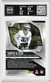 Cooper DeJean from the 2024 Panini Prizm set featuring a Red Shimmer parallel graded by Arena Club and given an overall grade of 9.5.