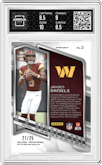 Jayden Daniels from the 2024 Panini Spectra set featuring a Meta parallel graded by Arena Club and given an overall grade of 9.