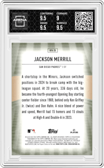 Jackson Merrill from the 2024 Topps Update set and given an overall grade of 9.5.