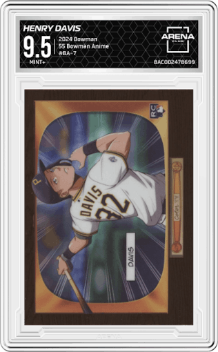 Henry Davis from the 2024 Bowman set graded by Arena Club and given an overall grade of 9.5.
