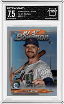Pete Alonzo from the 2024 Bowman Chrome set graded by Arena Club and given an overall grade of 7.5.