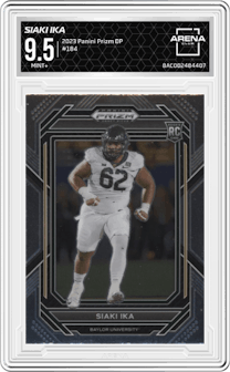 Siaki Ika from the 2023 Panini Prizm Draft Picks set graded by Arena Club and given an overall grade of 9.5.