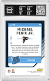 Michael Penix Jr. from the 2024 Donruss Optic set featuring a Aqua parallel graded by Arena Club and given an overall grade of 9.