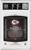 Patrick Mahomes II from the 2023 Panini Origins set graded by Arena Club and given an overall grade of 9.